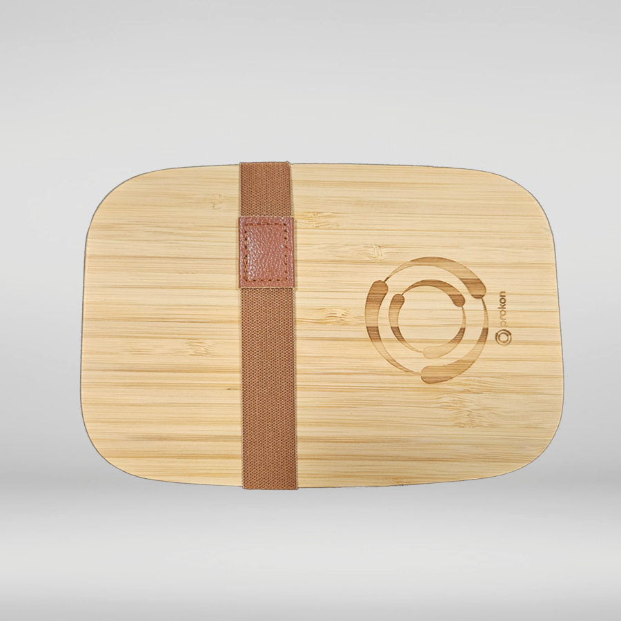 Edelstahl-Lunchbox mit Bambusdeckel – Bild 2