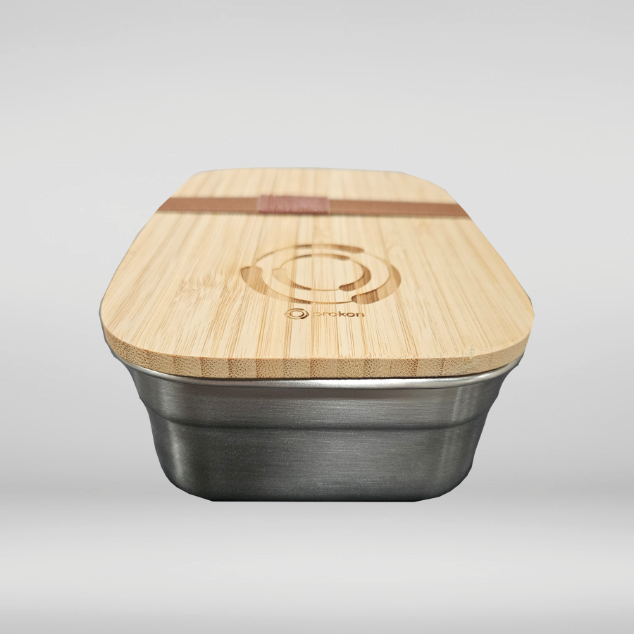 Edelstahl-Lunchbox mit Bambusdeckel